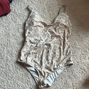 Aerie lined animal print one piece